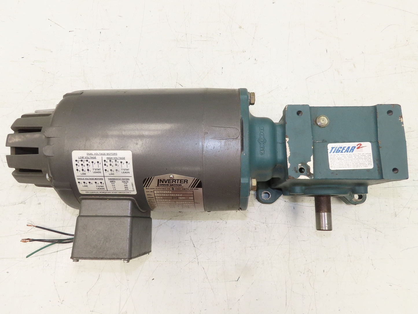 Dodge Baldor 17Q20R56 Gear Motor 20:1 Reducer 86 RPM 3/4Hp 230/460V 3PH RH 56C