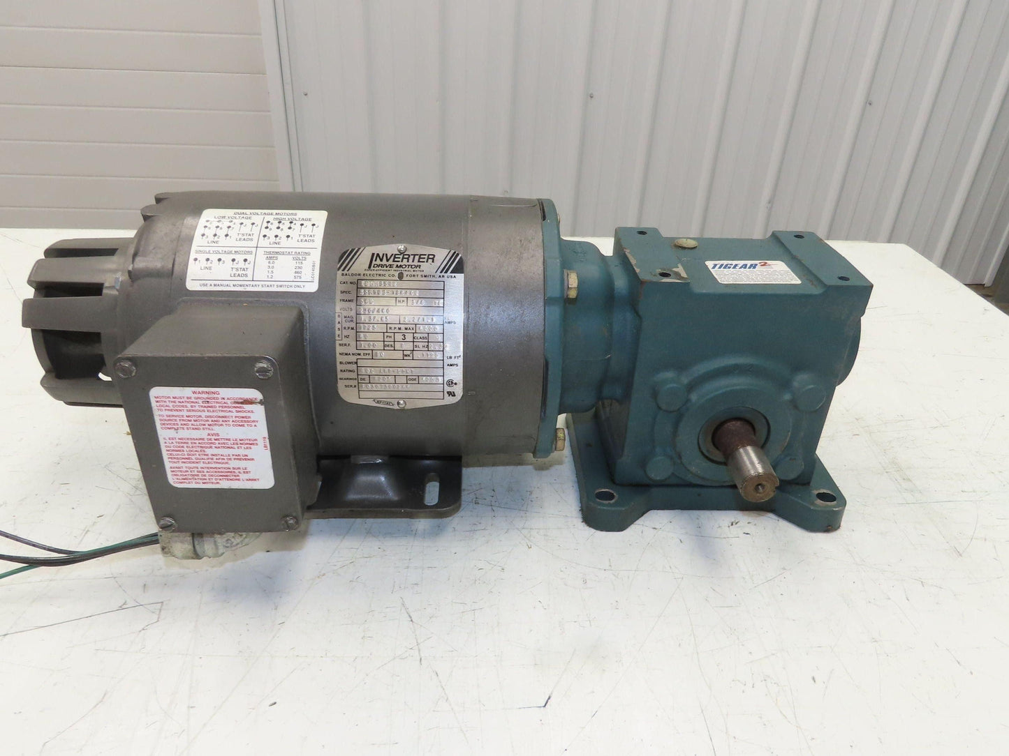 Dodge Baldor 17Q20R56 Gear Motor 20:1 Reducer 86 RPM 3/4Hp 230/460V 3PH RH 56C