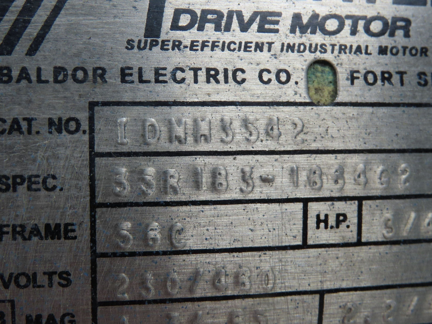 Dodge Baldor 17Q20R56 Gear Motor 20:1 Reducer 86 RPM 3/4Hp 230/460V 3PH RH 56C