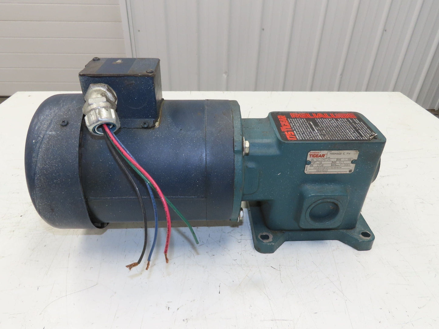 Dodge Leeson MR94868 Gear Motor 25:1 Reducer 69 RPM 3/4Hp 230/460V 3PH LH 56C