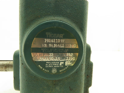 Dodge Tigear MR94744L1 Gearbox 15:1 Reducer 116 RPM .75HP RH 56C 313 in-lb