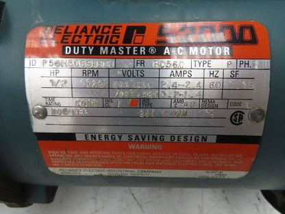 Dodge Reliance MR94743L1 Gear Motor 10:1 Ratio 172 RPM 1/2Hp 230/460V 3PH RH 56C