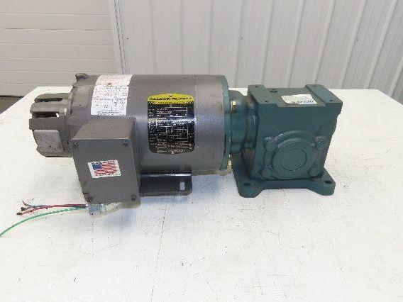 Dodge Baldor 17Q15R56 Gear Motor 15:1 Reducer 117 RPM 0.75Hp 230/460V 3PH LH 56C