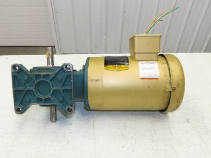 Dodge Baldor MR947431K 10:1 Gear Motor 176 RPM 1Hp 230/460V 3PH 56C Dual Shaft