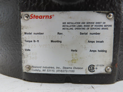 Stearns 1081011T2FLF Clutch Brake 125 Ft-Lb 460V 3PH 324/236TC  -Incomplete-