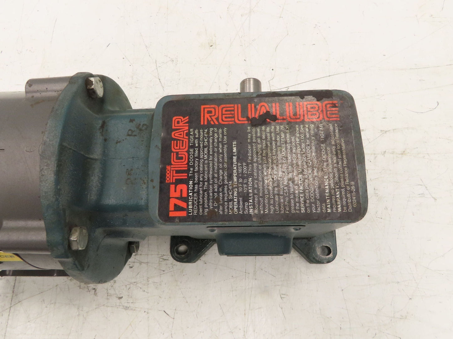 Dodge Baldor MR94868 Gear Motor 25:1 Reducer 69 RPM 3/4Hp 230/460V 3PH LH 56C