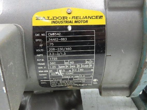 Dodge Baldor MR94868 Gear Motor 25:1 Reducer 69 RPM 3/4Hp 230/460V 3PH LH 56C