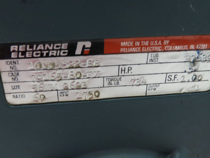 Reliance 10005522-SB Gear Motor 60:1 Reducer 28 RPM 1/2Hp 230/460V 3PH LH 56C
