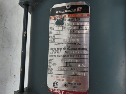 Reliance 10005522-SB Gear Motor 60:1 Reducer 28 RPM 1/2Hp 230/460V 3PH LH 56C