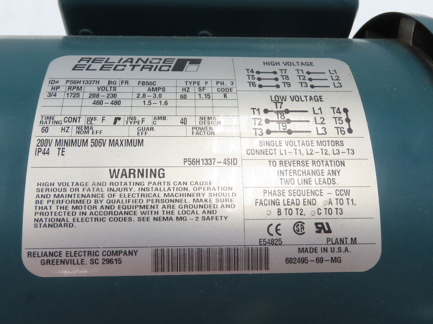 Hytrol 4A Conveyor Gearmotor Drive 10:1 RH Gearbox 3/4Hp 230/460V 3PH 56C Motor