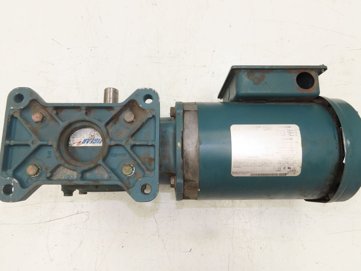 Reliance Tigear 23Q40R14 Gearmotor 40:1 Reducer 43 RPM 230/460V 3PH 56C