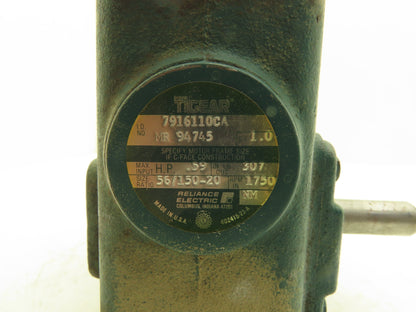 Dodge Tigear MR94745 Gearbox 20:1 Reducer 87.5 RPM .59HP LH 56C 307 in-lb