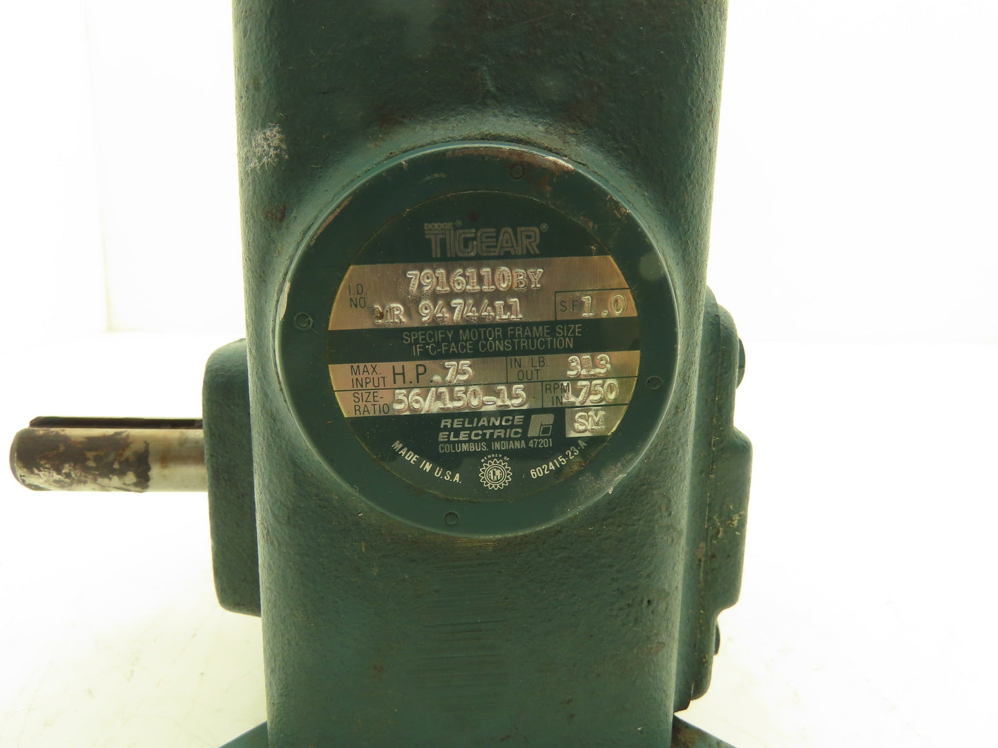 Dodge Tigear MR94744L1 Gearbox 15:1 Reducer 116 RPM .75HP RH 56C