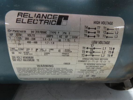 Stearns CL/BR 2-35-0561-01-ANL 56C Clutch Brake 115V with 1Hp 230/460V 3PH Motor