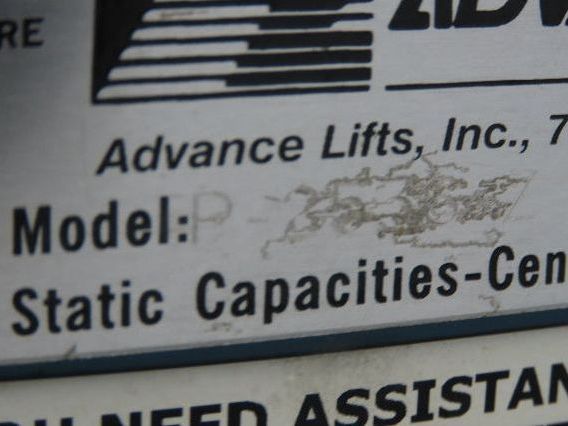 Advance Lifts P-2536-Z 2500lbs Hydraulic Scissor Lift 48x48" Top 480V 36" Travel