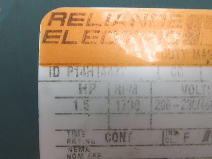 Dodge Reliance Q262B015M140L1 15:1 Gearmotor 116 RPM 1.5Hp 230/460V 3PH RH 145TC