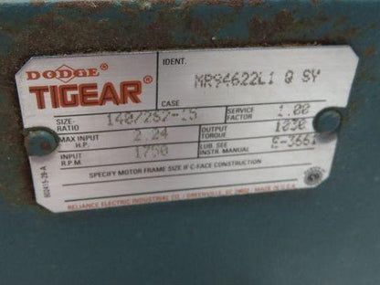 Dodge Reliance MR94622L1 15:1 Gearmotor 116 RPM 2Hp 230/460V 3PH RH 145TC