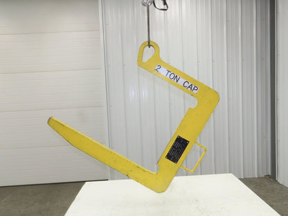 Dearborn Crane Coil Lifting Hook 2-Ton 4000Lb 27" Throat 20" Tall Inner