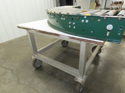 Roach 90° Curve Accumulation Roller Conveyor 18"W 16"BF V-Belt Slave Drive