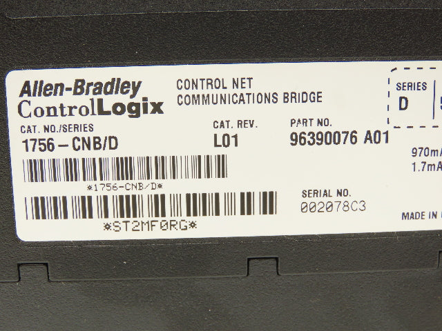 Allen Bradley 1756-ENBT 1756-CNB/D Comm Bridge Ether/ControlNet SET *Broken Door