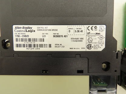 Allen Bradley 1756-ENBT 1756-CNB/D Communications Bridge Ethernet ControlNet SET