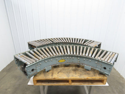 Hytrol 90° Curve Roller Conveyor 18"W 16"BF V-Belt Slave Drive 1-3/8" Roller