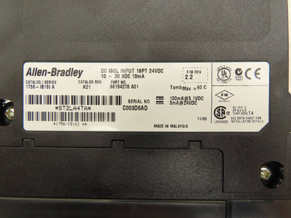Allen Bradley 1756-IB16I DC Isolated Input 16PT 24VDC Firmware 2.2 Lot of 2