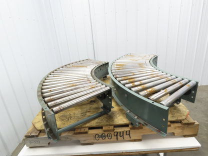 Hytrol 90° Curve Roller Conveyor 18"W 16"BF V-Belt Slave Drive 1-3/8" Roller