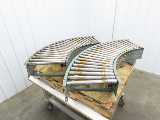 Hytrol 90° Curve Roller Conveyor 18"W 16"BF V-Belt Slave Drive 1-3/8" Roller