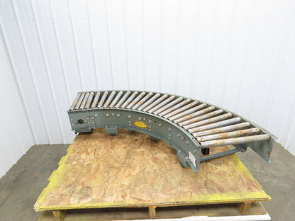 Hytrol 90° Curve Roller Conveyor 18"W 16"BF V-Belt Slave Drive 1-3/8" Roller