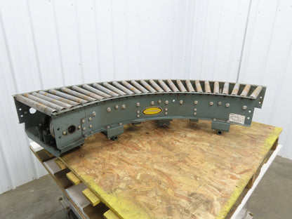 Hytrol 90° Curve Roller Conveyor 18"W 16"BF V-Belt Slave Drive 1-3/8" Roller