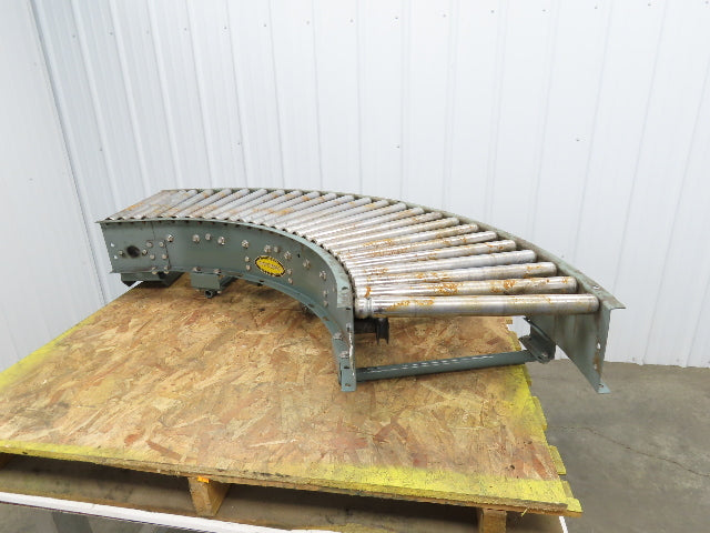 Hytrol 90° Curve Roller Conveyor 18"W 16"BF V-Belt Slave Drive 1-3/8" Roller