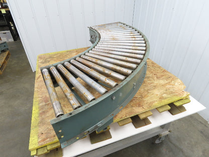 Hytrol 90° Curve Roller Conveyor 18"W 16"BF V-Belt Slave Drive 1-3/8" Roller