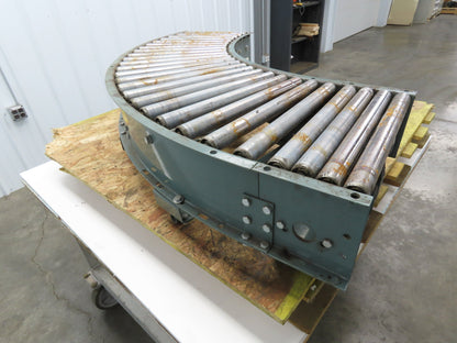 Hytrol 90° Curve Roller Conveyor 18"W 16"BF V-Belt Slave Drive 1-3/8" Roller