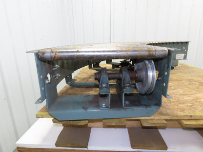 Hytrol 90° Curve Roller Conveyor 18"W 16"BF V-Belt Slave Drive 1-3/8" Roller