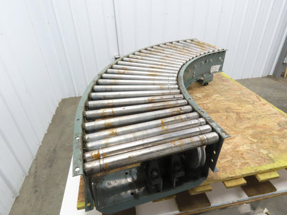Hytrol 90° Curve Roller Conveyor 18"W 16"BF V-Belt Slave Drive 1-3/8" Roller