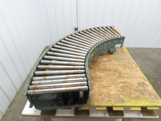 Hytrol 90° Curve Roller Conveyor 18"W 16"BF V-Belt Slave Drive 1-3/8" Roller