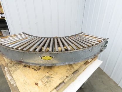 Hytrol 90° Curve Roller Conveyor 18"W 16"BF V-Belt Slave Drive 1-3/8" Roller