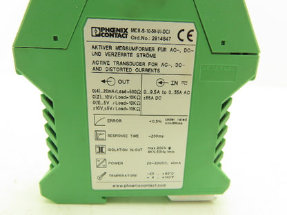 Phoenix Contact MCR-S-10/50-UI-DCI Active Transducer For AC DC Distorted Current