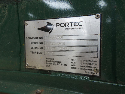 Portec 24"x 90° Spiral Lift Curve Conveyor 19" Belt 230/460V 3PH Drive 72"L