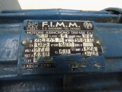 FIMM 2PE63B Blower Motor Ventilator 5" 277/480V 1.24/0.71A 3400RPM