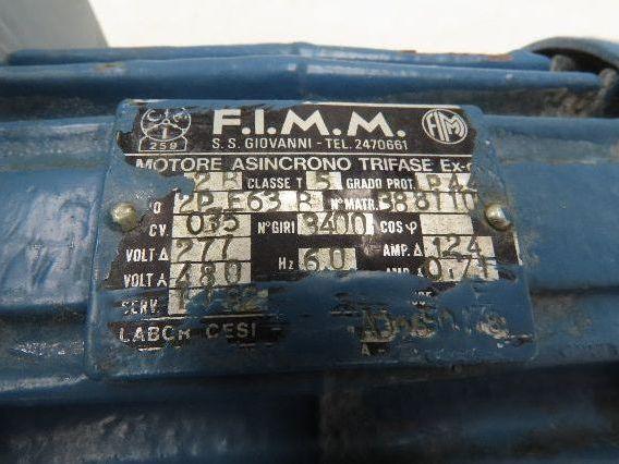 FIMM 2PE63B Blower Motor Ventilator 5" 277/480V 1.24/0.71A 3400RPM