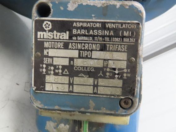 Mistral Squirrel Cage Blower Motor Ventilator 5" 460V 3PH 3500RPM