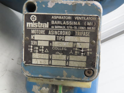 Mistral Squirrel Cage Blower Motor Ventilator 5" 460V 3PH 3500RPM