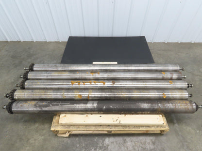 Sprocketed Steel Conveyor Pulley Roller 4.8" Dia x 70"BF  Lot of 5