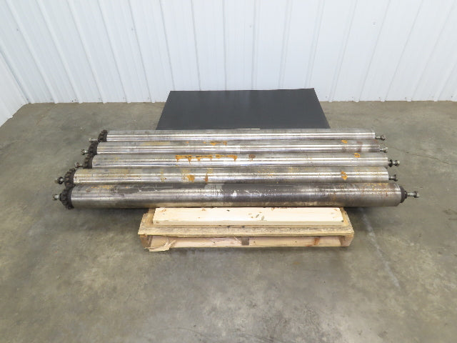 Sprocketed Steel Conveyor Pulley Roller 4.8" Dia x 70"BF  Lot of 5