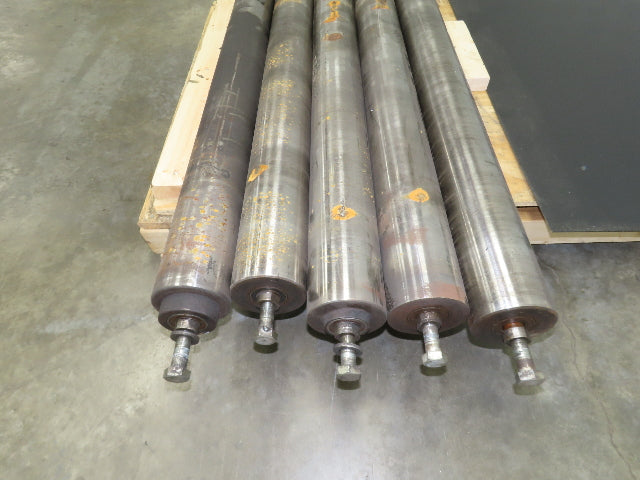 Sprocketed Steel Conveyor Pulley Roller 4.8" Dia x 70"BF  Lot of 5