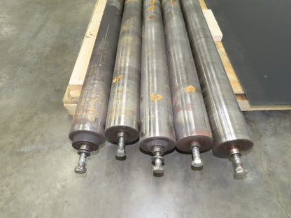 Sprocketed Steel Conveyor Pulley Roller 4.8" Dia x 70"BF  Lot of 5