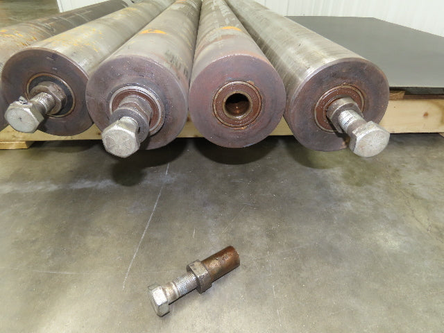 Sprocketed Steel Conveyor Pulley Roller 4.8" Dia x 70"BF  Lot of 5