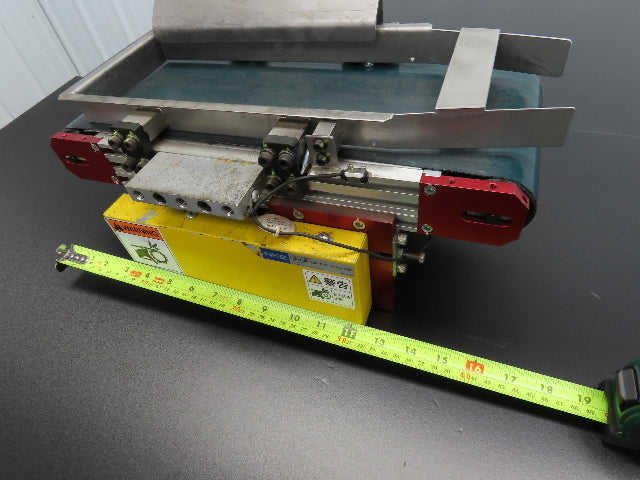 NKE 6"x 17" Small Parts Conveyor Low Profile Flat Belt Slow Feed 220V 3PH 1FPM